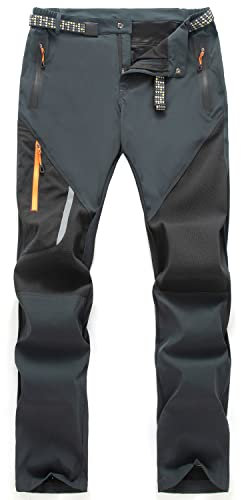 LUI SUI Herren Outdoor Atmungsaktive Wanderhose Leichte Winddichte Taktische Hose Elastische Taille Wanderhose mit Reißverschlusstaschen
