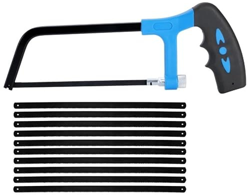 Junior Hacksaw Set 6 150mm Heavy Duty Small Metal Hand Saw Cut Blades 10pc (Hacksaw + Blades)