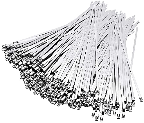Kabelbinder Edelstahl 300mm, Kabelbinder Metall Rostfrei 500 Stück, Deecam Metallkabelbinder für Hitzeschutzband Auspuff, Kabelbündelung, Gartenpflege, Fester Zaun und Markise,Kabelbinder Stark