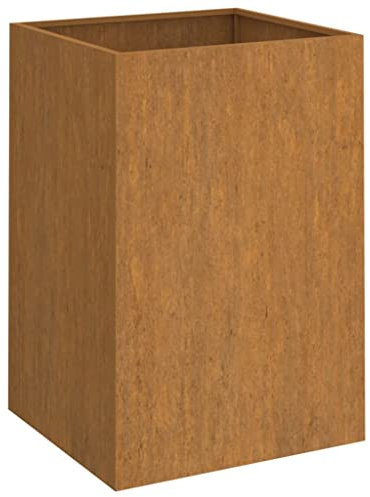 vidaXL Jardinera de Acero corten 42x38x75 cm, Maceta, arriate Elevado, Soporte para macetas, macetero, bancal Elevado, Soporte para Plantas