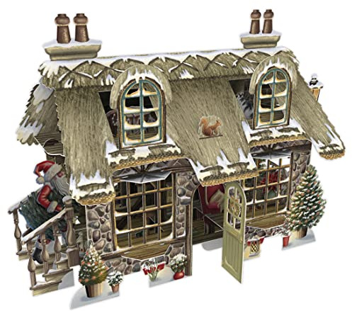 Paper D'Art 3D Pop-up Christmas Card (3D - Cosy Christmas Cottage) X3D031, 155mm x 155m