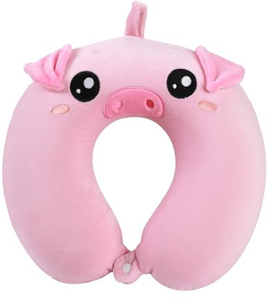 I-TOTAL® - Reisekissen für Nackenstütze, Nackenstützkissen/Kissen Lustiges Reisekissen (Pig)