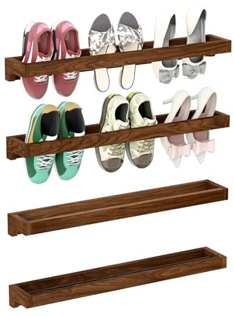 bimiti Schuhregal zur väggmontering, 4 stycken väggskoskåp skoställ - skoberlocker Hangen Aufbewahrungsregal