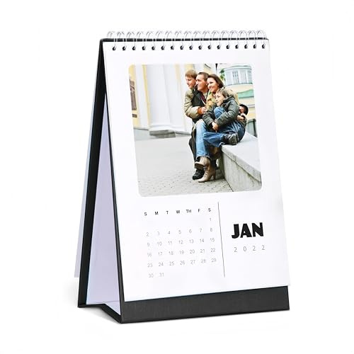 Personnalisé Calendrier de bureau personnalisé 2026 avec votre photo, mensuel 13 photos Calendrier bricolage cadeau pour l'école, le bureau, à la maison