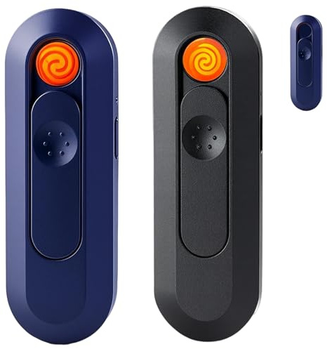 2 Pack Lighters, Electric Lighter, Windproof Rechargeable, Portable Candle Lighter, USB Charging, Flameless Design, for Indoor Outdoor Use
