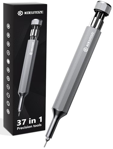 Koeutoze 37 en 1 Set de Destornilladores Precision, Multifunción Juego de Destornilladores con 36 Puntas S2, Kit Reparación para iPhone, MacBook, PC, Switch, Laptop, Gafas y Bricolaje