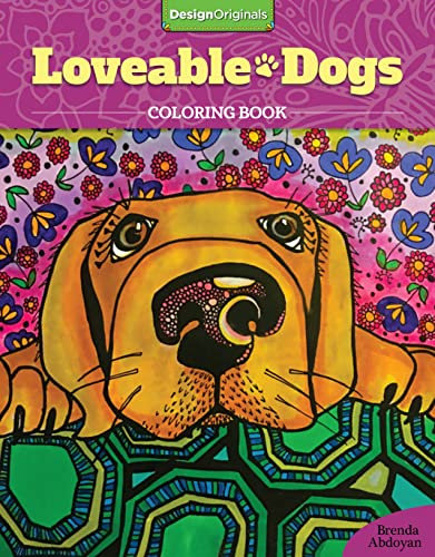 Lovable Dogs Coloring Book (Design Originals) 32 Cute Pups from Great Danes & Pit Bulls to Scottish Terriers & Chihuahuas, with Inspiring Quotes & Finished ,Multicoloured,0.6 x 21.59 x 27.94 cm