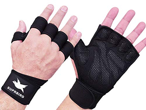 SUPRBIRD Fitness Handschuhe mit Handgelenkstütze, Sporthandschuhe Trainingshandschuhe Herren Damen für Gym, Kraftsport, Krafttraining, Gewichtheben, Sport, Bodybuilding & Crossfit Training
