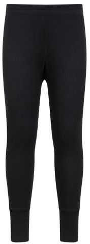 Mountain Warehouse Talus Kids Base Layer Thermal Pants - Moisture Wicking, Lightweight & Quick Drying Leggings, Boys & Girls - Spring Summer, Outdoors, Travelling Black Kids Size 7-8 Years