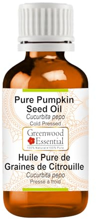 Greenwood Essential naturliga rena pumpafrön olja (Cucurbita pepo) naturlig ren terapeutisk kvalitet kallpressad 100 ml (3,38 oz)