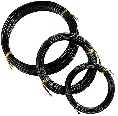 LEMESO 36 m Fili di Alluminio Modellabile, 3 Rotoli per Bonsai Alberi Giardino Giardinaggio Formare Modellare Filo Metallico Creazione Lavorazione Artigianale Fai da Te 1/1,5/2 mm