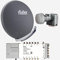 Fuba Sat Anlage 12 Teilnehmer | Satellitenschüssel Komplettset - DAA 850 A Alu Sat-Schüssel 85cm anthrazit + Fuba Quattro LNB + Fuba FMT512 Sat Multischalter 12 Teilnehmer (DVB-S2, HDTV, UHD 4K/8K)