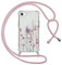 Yoedge Handyband Handyhülle für iPhone 8/7/SE 2020/SE 2022 4,7 Hülle mit Band, Silikon TPU + PC Stoßfest Schutzhülle mit Kordel zum Umhängen, Durchsichtig Case mit Aesthetic Muster,Blumen 3