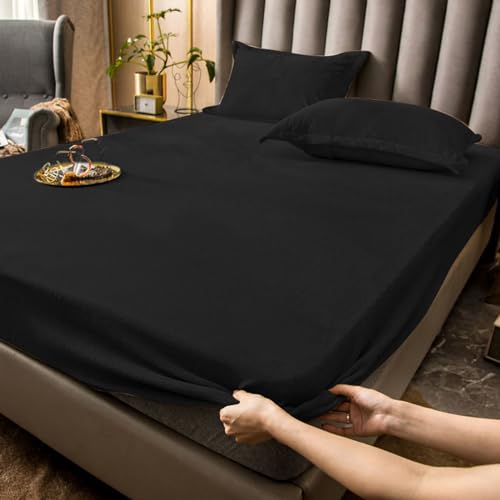 Tospass Flauschige Flanell Plüsch Spannbettlaken 140x200cm Warme Fleece Biber Samt Cashmere Touch Winter Spannbetttuch Kuschelig Bettlaken für Boxspringbett Topper Matratze bis 30cm Hohe Dunkelgrau