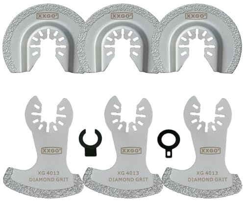 XXGO 6 Pcs Diamond Oscillating Multi Tool Saw Blades for Grit Grout Removal XG6002DU