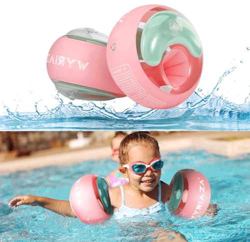 LOOWARTS Braccioli Bambini 2-6 anni, Swim Armbands Braccioli Pool Rotondi Piscina Gonfiabile dei Bambini, Float Roll up Sleeves di Sicurezza dei Bambini, che Pesano 15-25 KG.