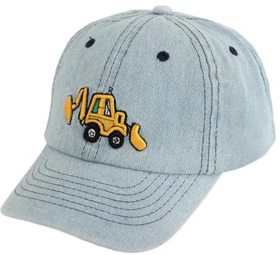PythJooh Toddler Boy Girl Cute Excavator Embroidery Baseball Caps for 2-8Y