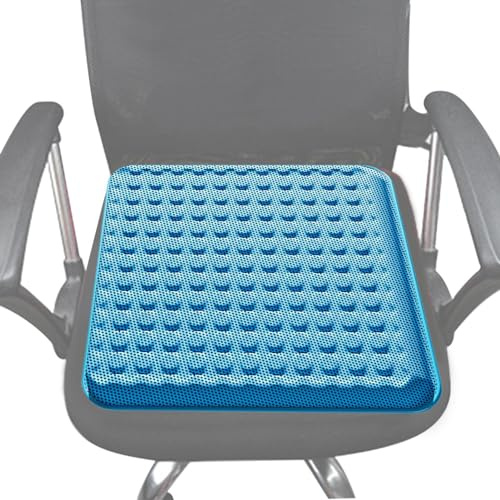 Djowyh Cojín de Gel ortopédico | Cojín de Gel Transpirable, y refrescante, cojín de Asiento para Silla de Juegos, para Coche, hogar, 38 x 38 cm