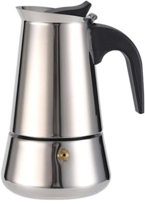 Crevyteg Cafetières Italiennes Induction, Cafetière Moka Pot en INOX pour Plaque à Induction, 6 Tasses/300ML pour Camping