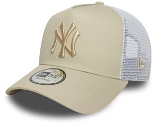 New Era NOS League ESS Trucker Adjustable Cap NY Yankees Beige Weiß, Size:OneSize