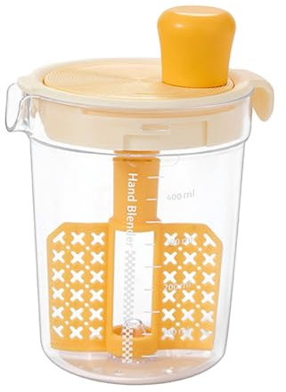 Baoblaze Mezclador de para ensaladas, dispensador de especias con báscula para evitar fugas, práctico mezclador de, taza para mezclar ensaladas, Amarillo