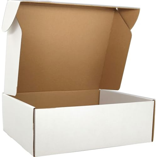 Cenoid Medium postkartonger, 30 x 23 x 10 cm vita porto-paket fraktkartonger för postning, frakt, leverans och förpackning för småföretag (förpackning om 20)