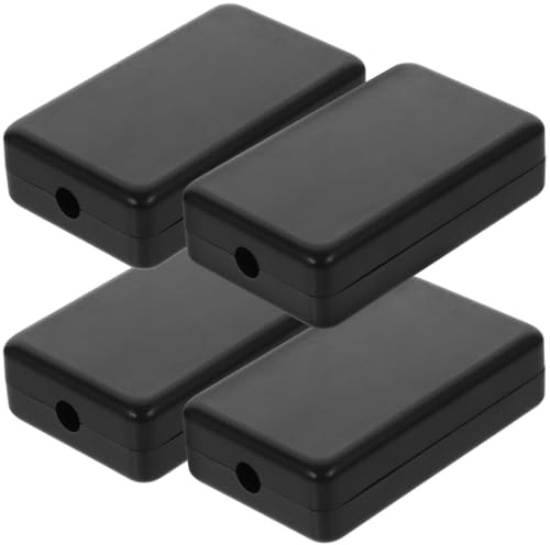 Housoutil Utomhus elektrisk kopplingsbox i plast 4 st 60 x 36 x 16 mm vattentät lätt att installera för PCB-kablar och elektronikprojekt svart färg