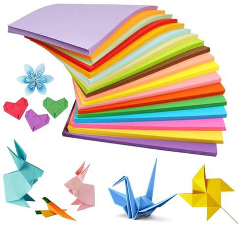 100 Sheets Coloured Paper A4, Assorted Colours A4 Paper, Handmade Copy Papers Pastel Papers, Colorful Projects Origami Pa-per for Crafting, Decorating, Sketching, Cutting, DIY Arts