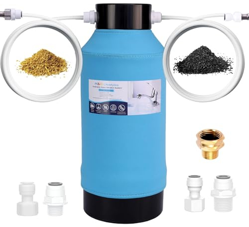 H&G Lifestyles Under Sink Water Filter System,Reduces PFAS, PFOA/PFOS, Lead, Chlorine, Bad Taste & Odor,with NSF 42/53 KDF GAC,with 3/8 Quick Connection Easy Installation,300,000 Gallons