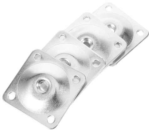 Kisangel Furniture Leg Mounting Plates with Angled Metal Brackets 4pcs White Zinc Sofa Feet Attachment Hardware for Couch and Table Legs