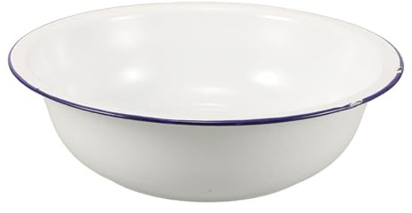 Ciieeo Bassine en Émail Blanc Vintage 34 Cm Pieds, Bain de Pieds Polyvalent et Bassin de Lavage, Seau de Pédicure Pratique pour Usage Domestique et Bain de Trempage