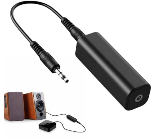 Ground Loop Noise Isolator, Ground Loop Isolator 3.5mm Audio Noise Filter | for Car Audio/Home Stereo/Theater, Hum/Buzz/Static Eliminator for Speakers, Smartphones, Laptops - Plug & Play