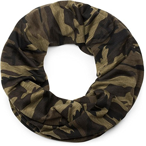 styleBREAKER snood rond motif camouflage, écharpe, tissu, unisexe 01017069, couleur:Olive
