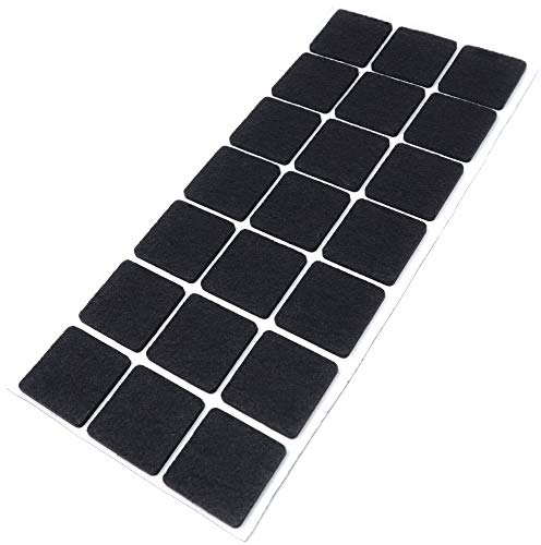 Adsamm® / 21 x deslizantes de Fieltro autoadhesivos/Negro / 30x30 mm/Cuadrado/Deslizantes de Fieltro para Muebles de 3,5 mm de Grosor/Deslizantes para Muebles y Suelos