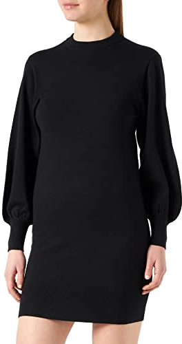 Only Abito a Maglia Femminile a Maniche Lunghe, Nero 1, S