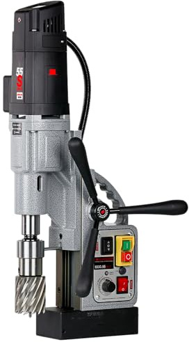 Euroboor ECO.55S+/T EU2 Perceuse Magnétique - Forets Circulaires 55 mm - Tension d'Alimentation 220-240 Volt, Fréq. 50-60 Hertz - Connecteur EU - Rotation Bidirectionnelle
