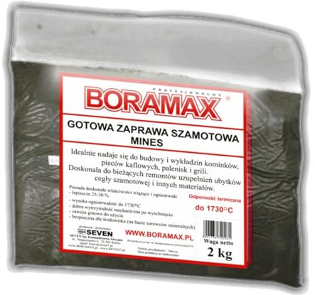 Feuerfester Schamottemörtel - Hitzebeständiger Fertigmörtel für Kamine und Öfen bis zu 1730°C (2,0kg)