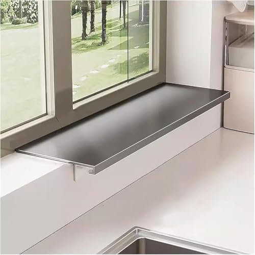 Magnetische Aufsatz-Verlängerungsplatte aus Karbonstahl, Fensterbank-Erweiterung, Spaltabdeckung, schmale Raumfüllplatte, einfache Installation und Reinigung, Grau (40 x 15 cm)