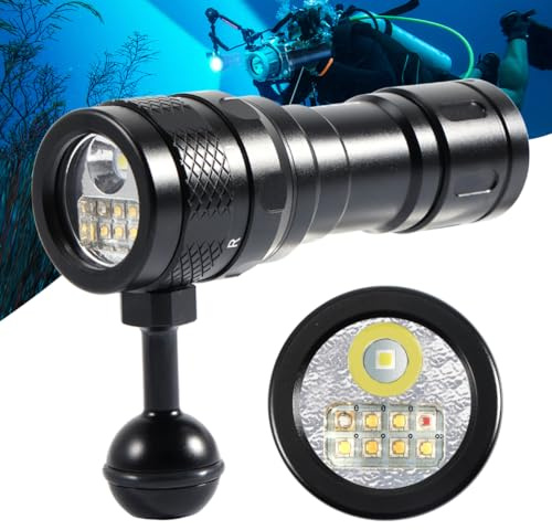APLOS AP70 Scuba Diving Flashlight, 6000 Lumen Dive Light, Waterproof Underwater Dive Torch with Rechargeable 5000mAh Battery & Charger