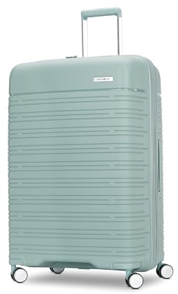 Samsonite Elevation Plus - Large Hardside Luggage - Scratch Resistant Polypropylene Shell, RightHeightâą Adjustable Handle, Integrated AirTag Holder, TSA Lock, WetPakâą Compartment - Cypress Green