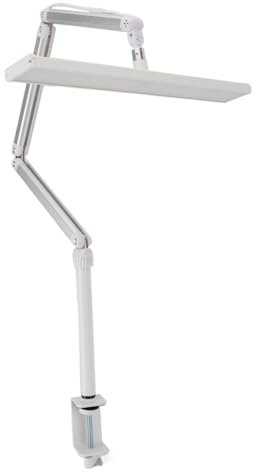 LED -skrivbordslampa med Klämma, 360 Graders Rotationshuvud 3 Färgtemperatur Dimbar Vikbar Svängarm 1400lm Klipp på Ljuset, för Spikögonfransförlängning, Skrivbord Nagellampa, (EU)