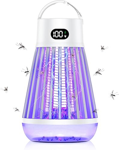 Matainsectos eléctrico, accesorio para camping, lámpara de mosquitos 2 en 1 y luz LED, exterminador de insectos eléctrico, USB, trampa para mosquitos eléctrico