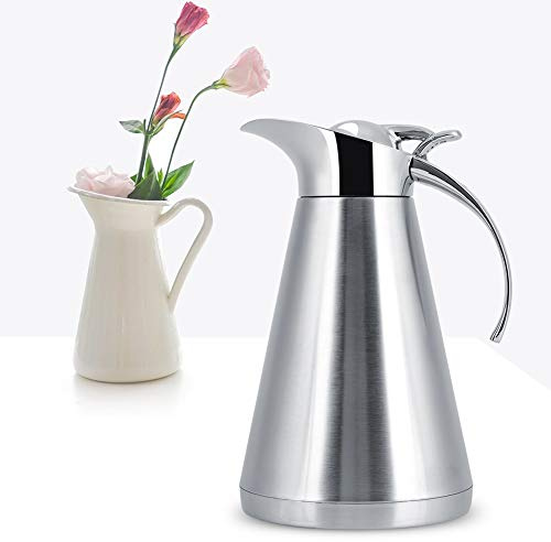 Bruciatore d'acqua, Brocca tè da tè Ghiacciato con Manico 1L in Acciaio Inossidabile caffè Isolamento a Vuoto Isolamento Ermo Bere Bere Bevande da caffè Succo di Latte Bevanda
