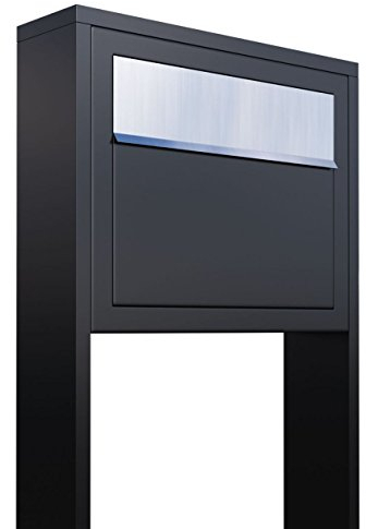 Standbriefkasten, Design Briefkasten Elegance Stand Schwarz - Bravios