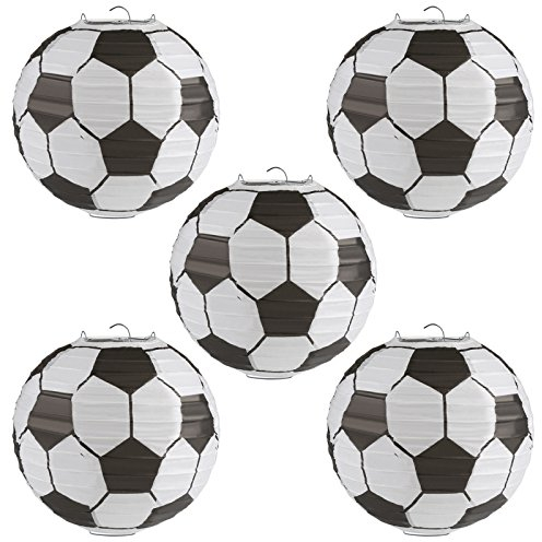 Kesote 5 Lanterne a Forma di Calcio Lanterna di Carta di Diametro di 8’’ Decorazione per Casa o Giardino