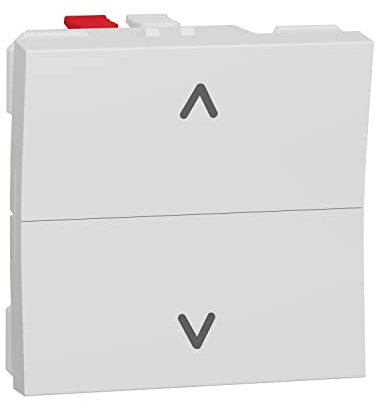 Schneider Electric NU320718 Unica - rullnyckel - dubbel tryckknapp - 2 mod - vit - enda mekanik