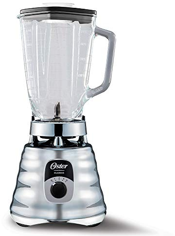 Oster Original 3 Speed Chrome Blender, 6 Times more Durable Motor, 10 Times Stronger, 5 Cup Glass Jar