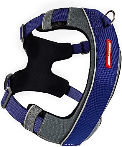 EzyDog X-Link Harness | Dog Harness, Medium, Blue, Reflective Stitching, No Pull, Breathable Material