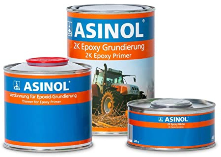 ASINOL Primer epossidico 2K con indurente 1,2 kg di primer epossidico con protezione attiva contro la corrosione RAL 7032