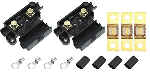 X AUTOHAUX Ensemble Fusible 120A Noir Doré 1 Kit pour Auto Marine Audio